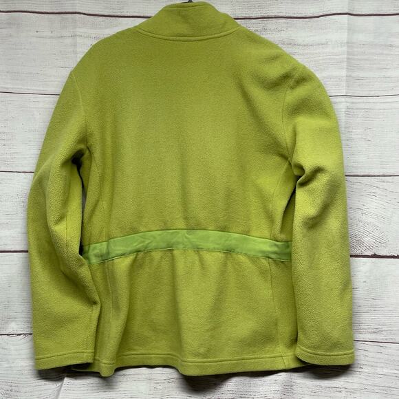 Talbots Green Zip Front Fleece Jacket Size M - Picture 4 of 10
